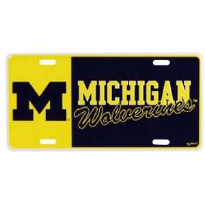  NCAA Michigan Wolverines Color Block Car Tag: Sports 