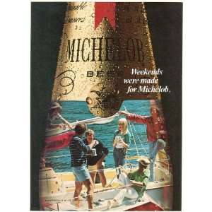  1979 Michelob Beer Weekends Yachting Boating Print Ad 