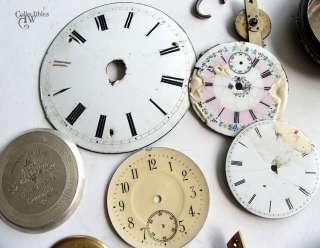 Vintage Pocket Watch Face Dials, Movements, Wathcases and Parts LOT 
