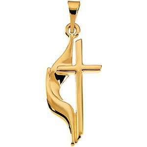  10K Yellow Gold Methodist Cross Pendant: Jewelry