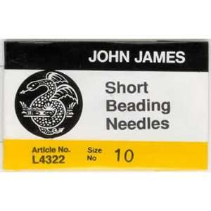  John James Beading Needles Short Size 10 (1 1/4) Arts 