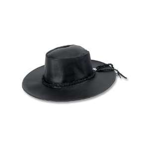  Carroll Leather Black Large Down Under Hat: Automotive