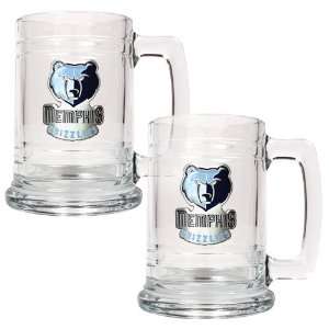   Memphis Grizzlies 2 pc. 15 oz Glass Tankard Set  Primary Logo Sports
