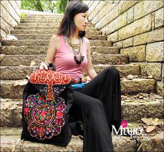 Miyabags II 04 Hmong Ethnic Vintage Embroidered Book Shoulder Bag 