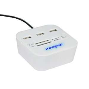   ) Xoopar PODIUM   USB Hub and Memory Card Reader   WHITE: Electronics