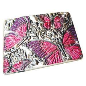  Apple iPad 2 3D Glitz Cover, Pink Butterflies Hard Case 