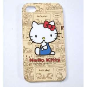   Kitty hard shell case for iPhone 4 cartoon background: Electronics