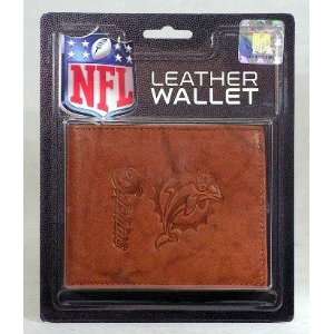  Miami Dolphins NFL Embossed Leather Billfold Wallet New 