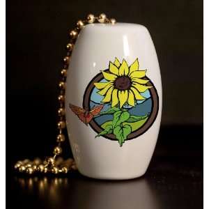  Perfect Sunflower Porcelain Fan / Light Pull: Home 