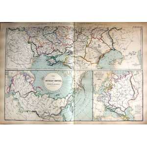  1872 Map Russia Empire Russia Crimea Black Sea Arctic