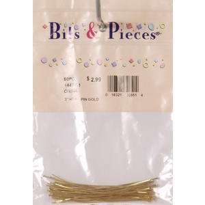  Bits & Pieces Head Pin 3 50/Pkg Gold 