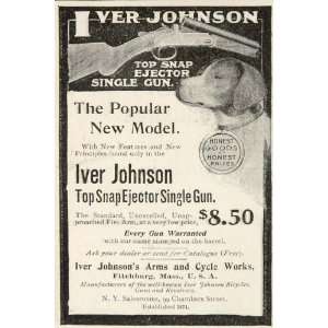  1901 Ad Iver Johnson Top Snap Ejector Hunting Gun Dog 