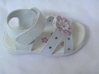 Girls White Sandals w/Flower LNA TODDLER Sz 2  