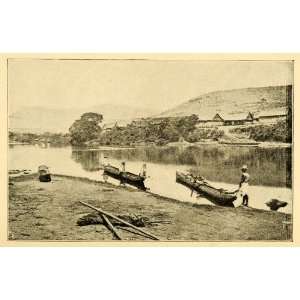  1896 Print Mangoro Waterway River Boats Madagascar Landscape 