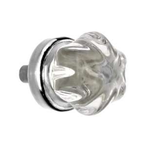  Small Victorian Style Clear Glass Cabinet Knob With Nickel 