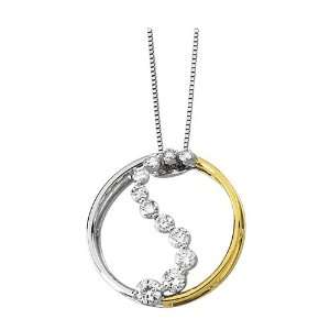   Diamond Journey of Love Circle Pendant with Chain: Katarina: Jewelry