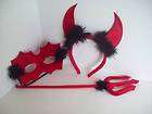 devil costume accessories mask headband pitchfork expedited shipping 