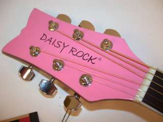 Left Hand Daisy Rock Powder Pink Acoustic Guitar LEFTY, Oval Back 