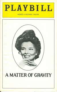 1977 Playbill A Matter Of Gravity starring Katharine Hepburn  