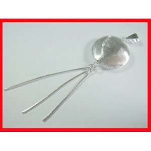  Liquid Silver Disk Pendant Solid Sterling Silver #2657 