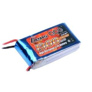    Gens ace 1300mah 2S1P 7.4V 25C Lipo battery pack Toys & Games