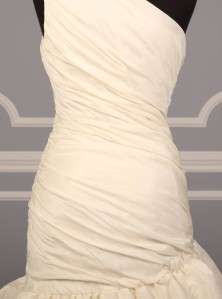 Amsale A567 Kenna Silk Taffeta Ivory One Shoulder New Couture Wedding 