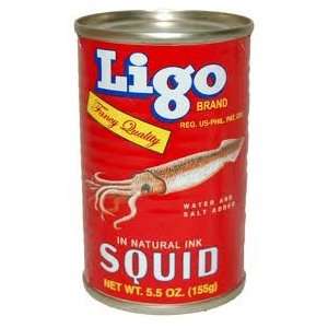Ligo Squid in Natural Ink 15 oz  Grocery & Gourmet Food