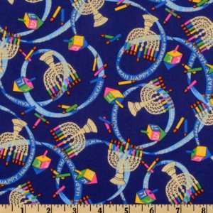  44 Wide Keepsake Hanukkah Blue Fabric By The Yard Arts 