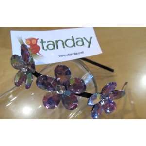   Tanday (Lavender) Bohemian Crystal Flower Headband. 