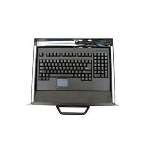 19in Black Rackmount Keyboard and Touchpad USB 1U  