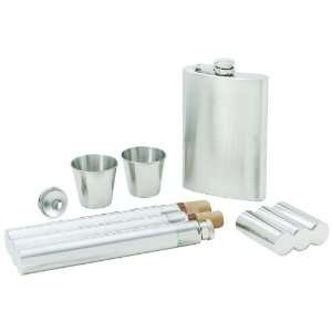 Best Quality 5Pc Ss Flask Gift Set By Maxam® 5pc Stainless Steel 