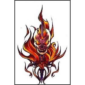  Flamming Skull w/sword Temporaray Tattoo Toys & Games