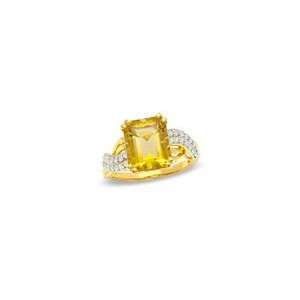   and Lab Created White Sapphire Swirl Ring in 10K Gold citrine jewelry