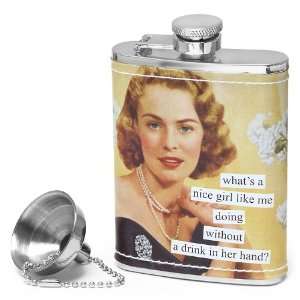 Nice Girl Like Me Flask by Anne Taintor:  Kitchen & Dining