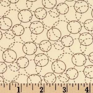  44 Wide Moda L`Amour Circles Ivory Fabric By The Yard 