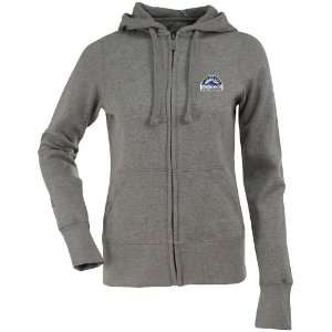 Colorado Rockies Womens Zip Front Hoody Sweatshirt (Grey):  