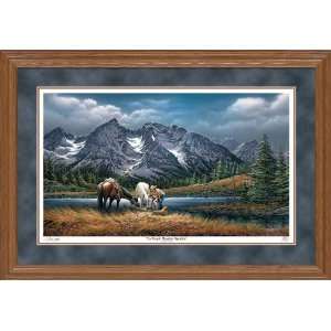  Terry Redlin   For Purple Mountain Majesties Oak Framed 