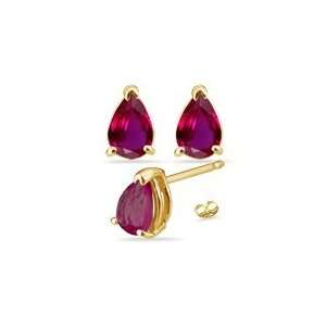  3.04 Ct Ruby Stud Earrings in 14K Yellow Gold: Jewelry
