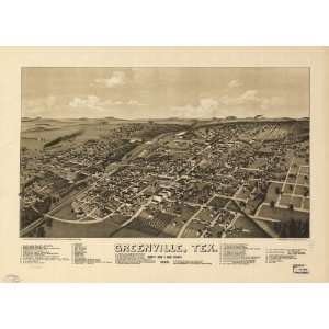  Historic Panoramic Map Greenville, Tex., county seat of Hunt County 