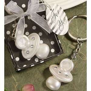  Baby Shower Favors  White Pacifier Keychain Favor (84 