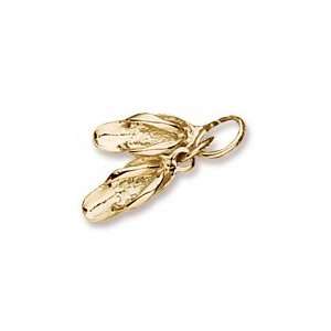  Rembrandt Charms Sandal Charm, 22K Yellow Gold Plate on 