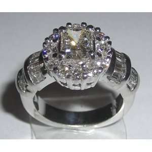   01 carat DIAMOND RADIANT CUT antique look ring gold: Everything Else