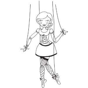    Itty Bitty Unmounted Rubber Stamp Marionette Doll