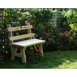  Treated Pine 40 Bench w/ Hearts: Patio, Lawn & Garden