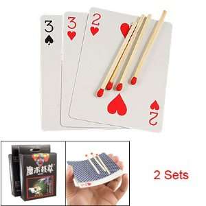  Como 2 Pcs Party Magical Floating Match on Card Trick Prop 