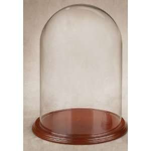 x5.5 Glass Dome Display with Wooden Walnut Base:  Home 