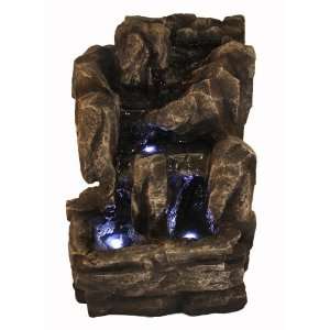 Rock Stone Small LED Indoor Table Top Water Fountain 