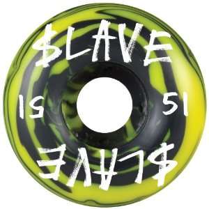  Slave Corporate Swirl Skateboard Wheel (Yellow/Black, 51 