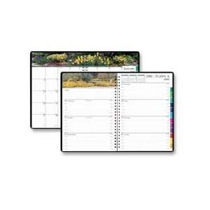 Dated January through December 12 month planner features both one week 