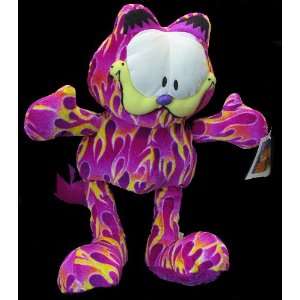    Garfield Plush Toy Purple/Yellow Flames Design: Toys & Games